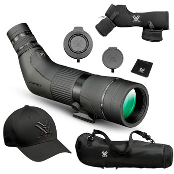VORTEX Crossfire HD 16-48x65 Angled Spotting Scope w/ Spotting Scope Case & Men's Flexfit Cap (65A+C77-82+Hat)