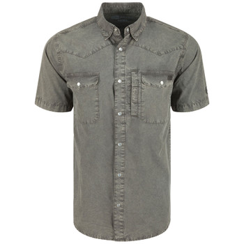 DRAKE Mens Cinco Ranch Western Acid Washed SS Shirt (DS2233)