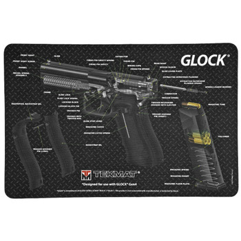 TekMat Pistol Mat For Glock, 3D Cut Away, 11"x17", Black, Includes Small Microfiber TekTowel, Packed In Tube TEK-R17-GLOCK-CA