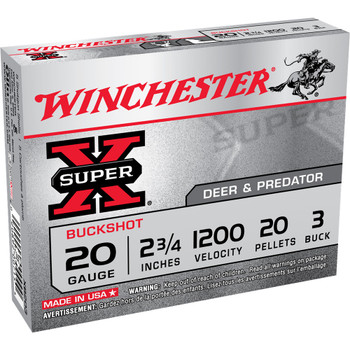 WINCHESTER AMMO Super X 20Ga 2.75in 15rd Buckshot 3 Shotshell Ammo (XB203VP)