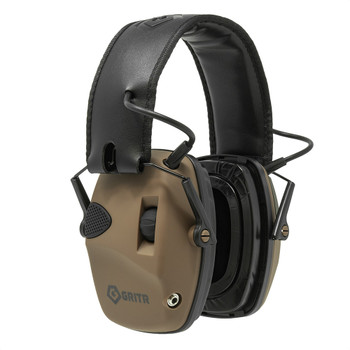 GRITR Electronic Hearing Protection, Earmuffs for Noise Reduction, FDE
