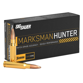 SIG SAUER Marksman Hunter 6.5 Creedmoor 130Gr Sierra GameKing Jacketed Hollow Point 20Rd/Box Rifle Ammo (E65CMGK130-20)