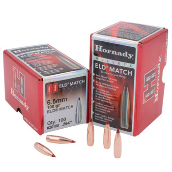 HORNADY 6.5mm 100Gr ELD Match Rifle Bullets (26100)