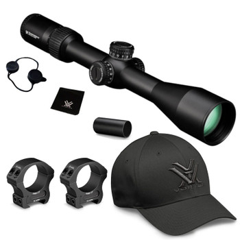 VORTEX Diamondback Tactical 6-24x50mm FFP MOA Reticle Riflescope w/ Pro Series 30mm Medium Rings & Mens Flexfit Cap