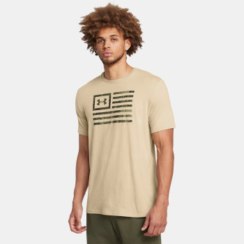 UNDER ARMOUR Men's Freedom Flag Desert Sand/Marine OD Green Printed T-Shirt (1382969-290)