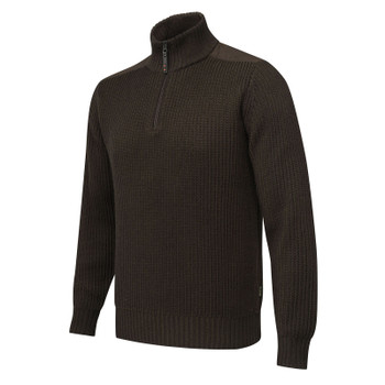 BERETTA Men's Dover Tech Brown Bark Half Zip Sweater (PU691T234608C1)