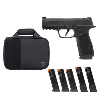 SIG SAUER P365 XMacro TACPRO 9mm 3.7in 3x 17rd/2x 21rd Mags Black Semi-Auto Pistol w/ Savior Bag (365XCA-9-BXR3-TACPRO)
