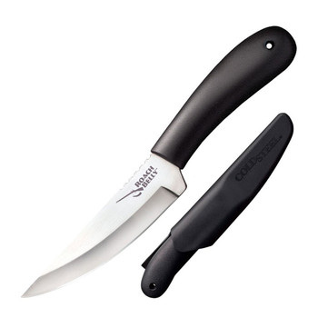 COLD STEEL Roach Belly 4.5in Trailing Point Blade Black Polypropylene Handle Fixed Knife with Sheath (CS-20RBC)