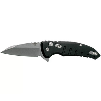HOGUE X1-Microflip 2.75in Wharncliffe Tumble Black Folding Knife (24160)