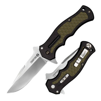 COLD STEEL Crawford 1 3.5in Clip Point Blade Black/OD Green Zy-Ex Handle Folding Knife (CS-20MWCZ)