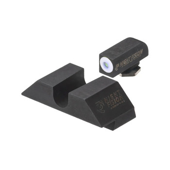 NIGHT FISION White Front Ring/U Notch Blank Rear Sight Night Sight Set for Glock 17/19/34 (GLK-001-014-WGZX)