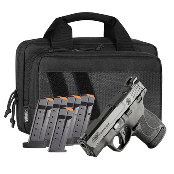 SMITH & WESSON M&P9 Shield Plus OR 9mm 3.1in 5x 13rd/1x 10rd Mags Thumb Safety Pistol Carry On Bundle (14724)