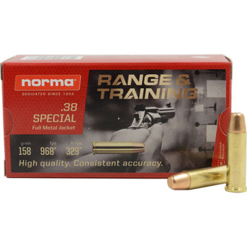 NORMA USA .38 Special 158gr FMJ 50rd/Bx Ammo (620540050)