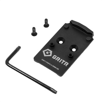 GRITR Optic Plate for Mounting RMR Optics to Walther PDP 2.0; Stainless Steel