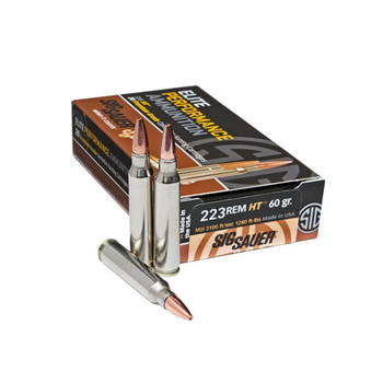 SIG SAUER Elite Performance Hunting HT .223 Rem 60 Grain HP Ammo 20 Round Box (E223H1-20)