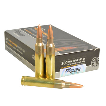 SIG SAUER Elite Performance Match Grade 300 Win Mag 190 Grain OTM Ammo 20 Round Box (E3WMM1-20)