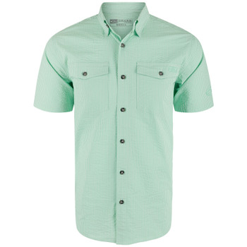 DRAKE WATERFOWL Men's Frat Seersucker Striped Button-Down Short Sleeve Shirt (DS2255)