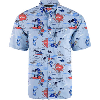 DRAKE Men's 8-Shot Flyweight Gulf of America Short Sleeve Shirt (AD9500-GUA)