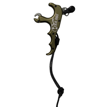 T.R.U. BALL ARCHERY Stalk'r 4-Finger Thumb Tactical Bowhunting Green Release with Lanyard (TSK4-TB)