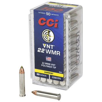 CCI VNT .22 WMR 30Gr Varmint Tipped 50rd Box Rimfire Ammo (969CC)