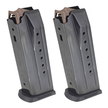 RUGER .380 ACP 15rd Black Alloy Steel 2-Pack Magazine (90731)