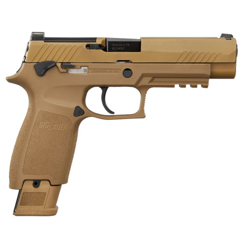 SIG SAUER M17 9mm 4.7in 17rd/21rd Coyote Tan Semi-Auto Pistol, MA Compliant (M17-9-CSS-MS-MA)