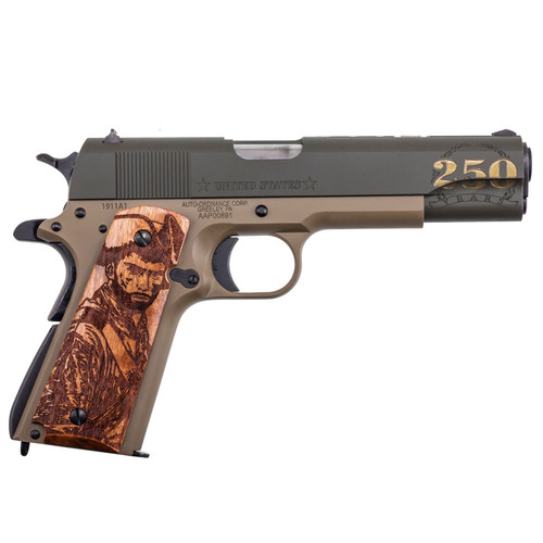 AUTO ORDNANCE 1911 Army 250th Anniversary Special Edition .45 ACP 5in 7rd OD Green/Coyote Tan Semi-Automatic Pistol (1911BKOC15)
