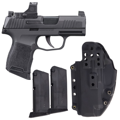 SIG SAUER P365 TACPAC Romeo-RS 9mm 3.1in 3x 10rd Mags Striker-Fired Pistol with Holster (365-9-BXR3-TACPAC-RS-10)