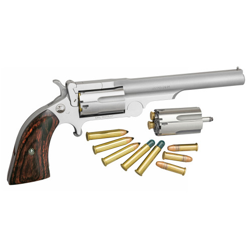 NORTH AMERICAN ARMS Ranger II .22 Magnum/.22LR 4in 5rd Bead Blast Revolver with Rosewood Boot Grips (NAA-22M-R4)