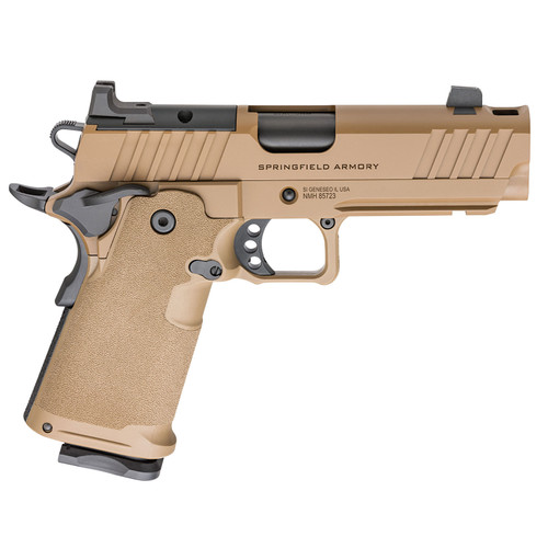 SPRINGFIELD ARMORY 1911 DS Prodigy Comp AOS 9mm 4.25in 2x 10rd Mags Coyote Brown Pistol (PH9117AOSCBLC-COMP)