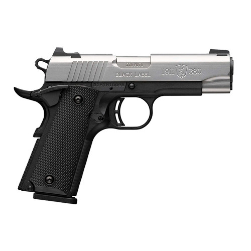 BROWNING 1911-380 Black Label 380 ACP Compact 3.63in 8rd Black/Stainless Pistol (051119492)