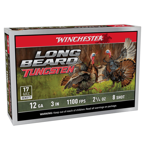 WINCHESTER AMMO Long Beard Tungsten 12Ga 3in 2 1/4oz #8 5rd/Box Shotgun Shells (LBT1238)