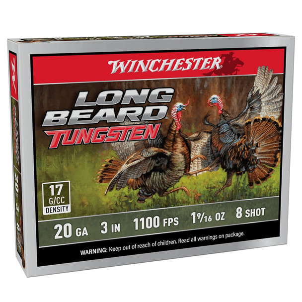 WINCHESTER AMMO Long Beard Tungsten 20Ga 3in 1 9/16oz #8 5rd/Box Shotgun Shells (LBT2038)