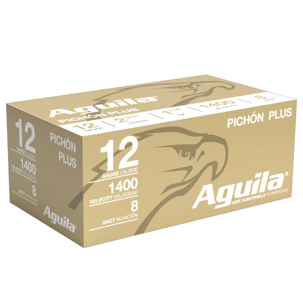 AGUILA Pichon Plus 12Ga 2.75in 1 1/4oz #8 10rd Box Shotgun Shells (1CHB1296)