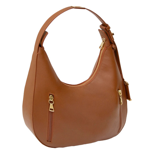 BULLDOG CASES Hobo Style Cognac Shoulder Bag (BDP-092)