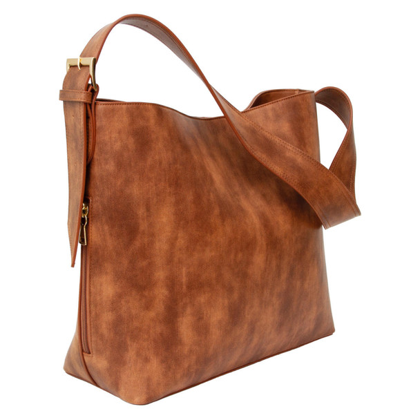 BULLDOG CASES Distressed Brown Shoulder/Computer Bag with Holster (BDP-091)