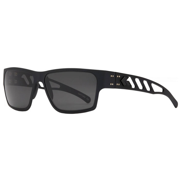 GATORZ EYEWEAR Delta M4 Black with Black Logo Frame and Smoke Polarized Lens Sunglasses (GZ-05-011)