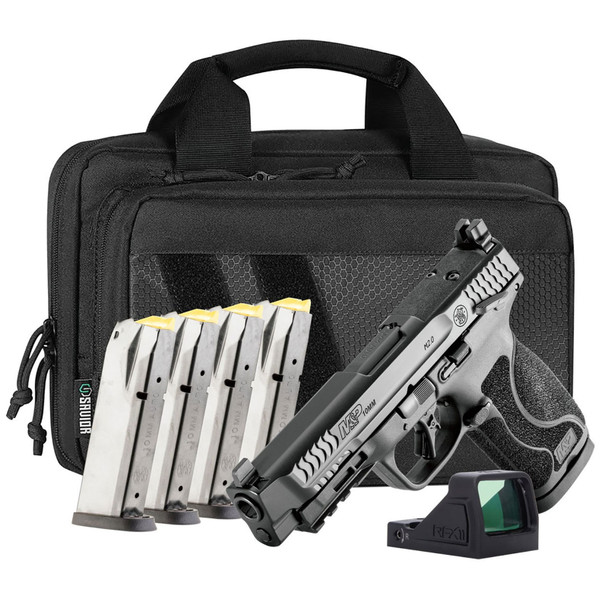 SMITH & WESSON M&P 2.0 Full Size M2.0 10mm 4.6in 15rd Bundle with 5 Mags, Viridian RFX11 Optic and Savior Bag (14748)