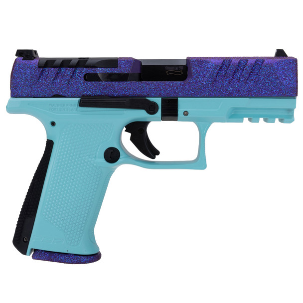 WALTHER ARMS PDP F-Series Sports South Exclusive 9mm Luger 4in 15rd Purple Glitter/Baby Blue Striker-Fired Pistol (4797086)