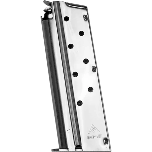 MEC-GAR 9mm 8rd Nickel Magazine fits 1911 Officer (MGCGOV9LCN)