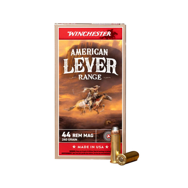 WINCHESTER AMMO American Lever Range .44 Rem Mag 240Gr JSP 50rd Box Rifle Ammo (W44MAL)