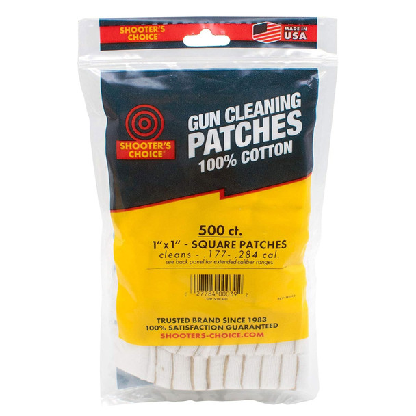 SHOOTERS CHOICE 1in 500 Count Cotton Gun Cleaning Patches (SHF-914-500)