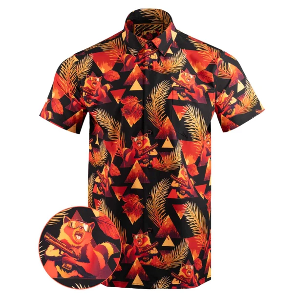 RETRO RIFLE Men's Rackcoon Button Down Shirt (29179451)