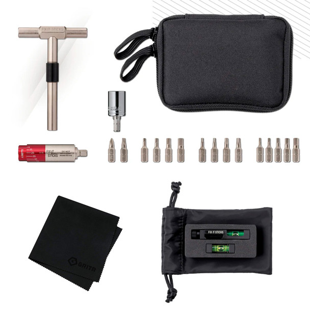 FIX IT STICKS Rifle And Optics Combo Toolkit With All-In-One Torque Driver With Gritr Microfibre (FISMUTK-R-BLAB+GRIT-MF)
