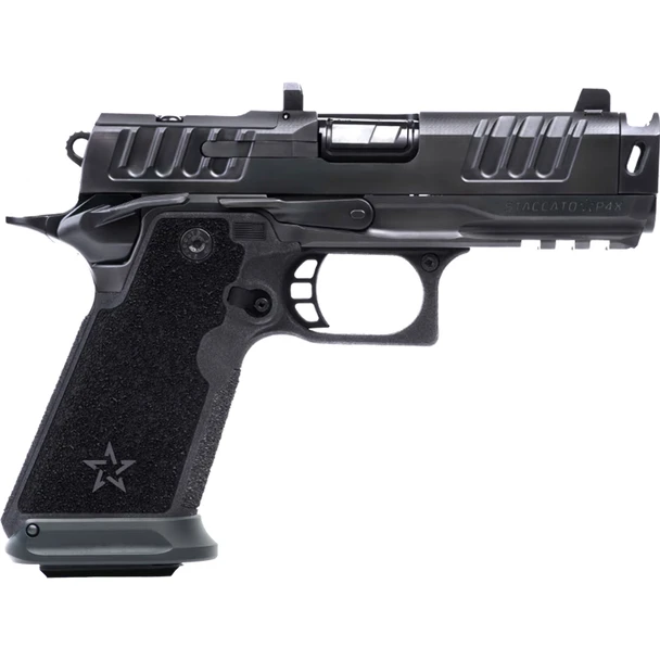 STACCATO 2011 P4X Preferred 9mm 4in 18rd DLC Black SAO Pistol with Trijicon Night Sight and Magwell (20-2700-000106)