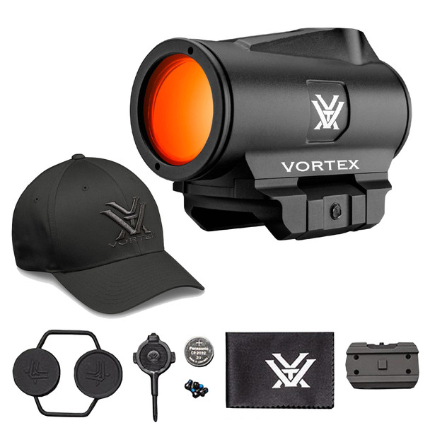 VORTEX Triumph 2 MOA Red Dot Sight with Men's Flexfit Cap - L/XL