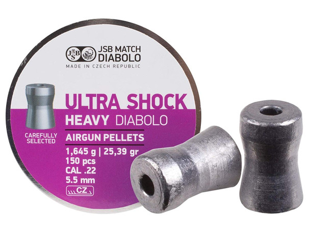 PREDATOR INTERNATIONAL JSB Diabolo Ultra Shock .22 Cal 150ct Pellets (546228-150)