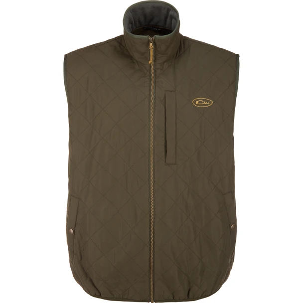 DRAKE Delta Forest Night Olive Quilted Vest (DS0124-FNO)