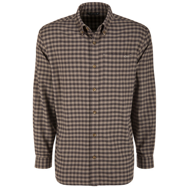 DRAKE Men's Autumn Stone Check Plaid Flannel Shirt (DS1070-SCP)