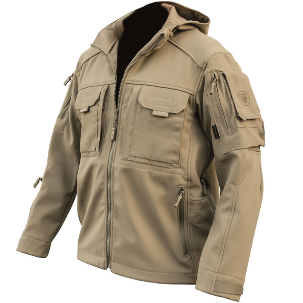 KITANICA Men's TACS SoftShell Khaki Tactical Jacket (407-KHK)